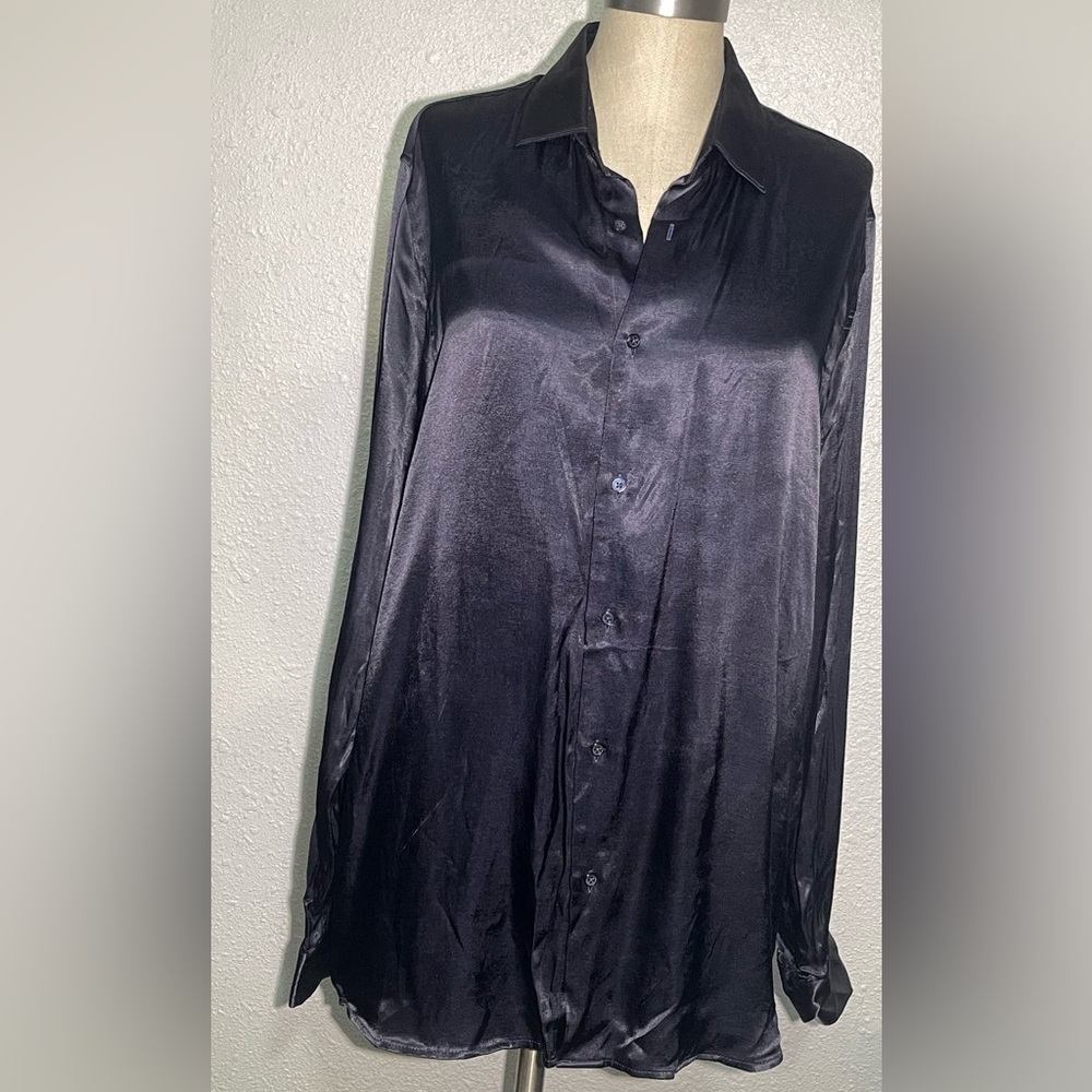 Zara women’s Satin Button-Up Shirt size medium